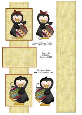 'ribbon' Penguin Card Hanger