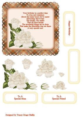 White Rose with Friendship Poem