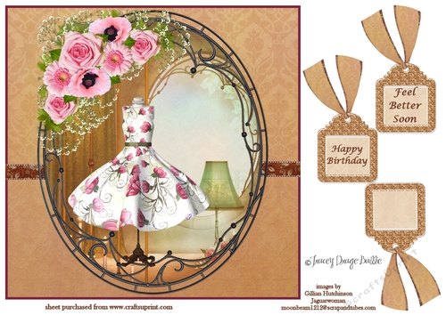 Feel Better Soon Floral Oval 
