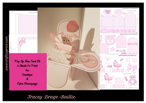 Baby Girl Pop Up Box Card