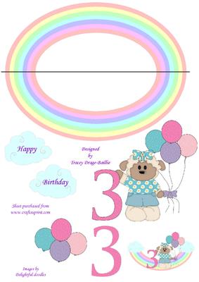 3rd Sheep Birthday Wobble Card