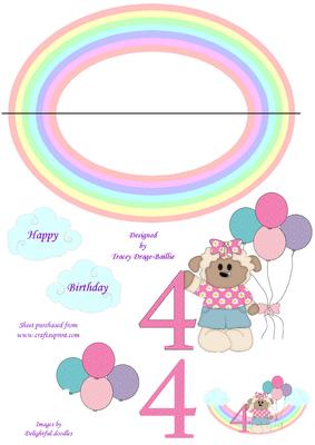 4th Sheep Birthday Wobble Card