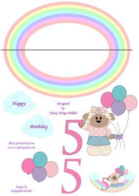 5th Sheep Birthday Wobble Card