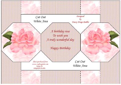 Coral Rose & Pearls for a Friend Tri-fold