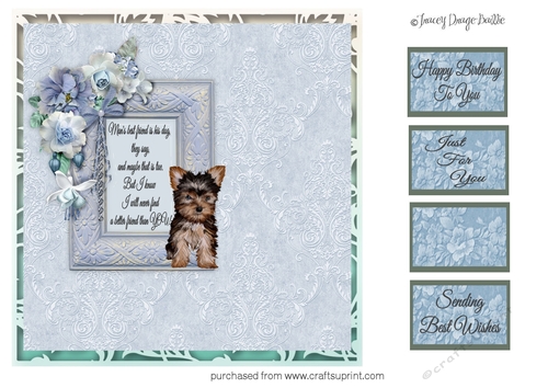Yorkie & Blue Rose 1