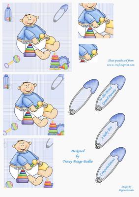 New Baby Blue Nappy Pin