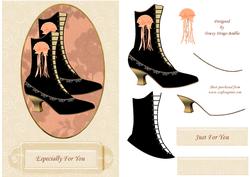 Victorian Boots in Oval Frame