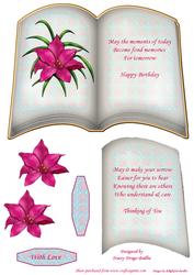 2 - 1 Lily Book with Decoupage