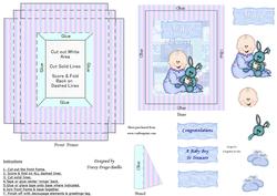 Baby Boy & Rabbit Picture Framed Card
