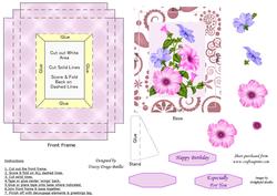 Duo Coloured Pansies Picture Framed Card