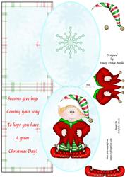 Santa's Helper Oval-rectangle Card