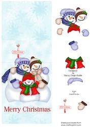 Snow Family Hugs Over the Edge