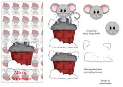 Chimney Christmouse with Decoupage