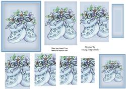 Blue Booties & Flowers