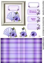 Framed Pansy with Shell