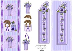 Pocket Puppy & Pansy Bookmark