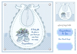 Baby Boy Bib & Bootees 2