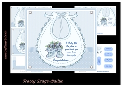 Baby Boy Bib & Bootees 2 Kit