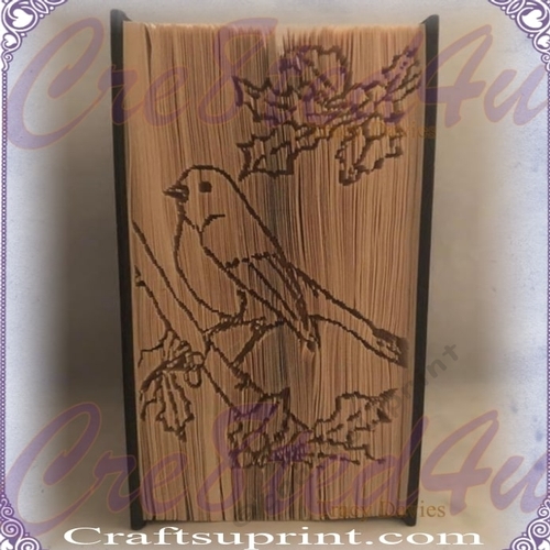 Christmas Robin and holly cut and fold pattern great Xmas gift or decoration with free cut and fold tutorial