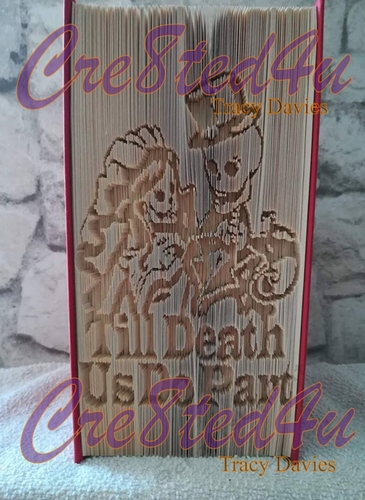 Till Death us do part cut and fold pattern Gothic Wedding cut and fold with free tutorial