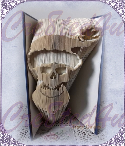 Skull Santa alternative Christmas design combi pattern with free combination fold tutorial