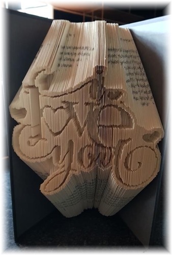 I love you combi bookfolding pattern Perfect Valentines Anniversary Wedding gift