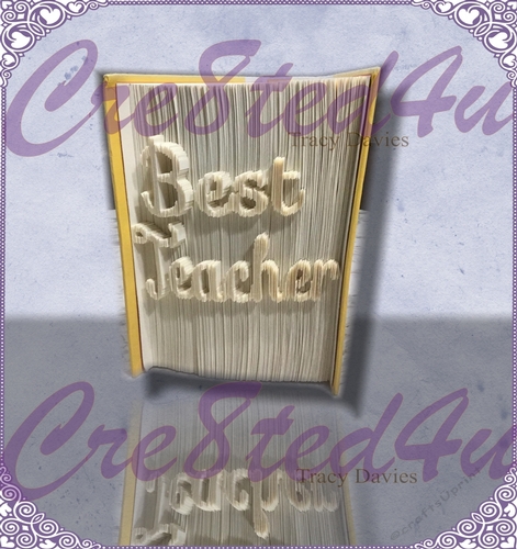 Best Teacher outie / raised cut and fold pattern with free tutorial