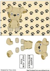 Dog with Background of Paws