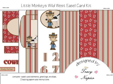 Little Monkeys Wild West Easel Card Kit
