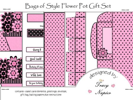 Bags of Style Flower Pot Easel Card and Gift Bag Set
