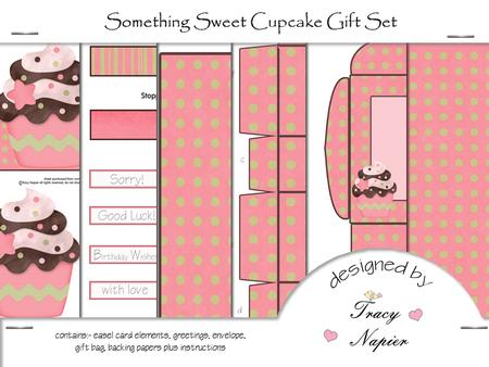 Cupcake Easel Card with Matching Envlope and Gift Bag