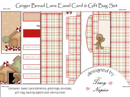 Ginger Bread Lane Easel Card and Gift Bag Kit