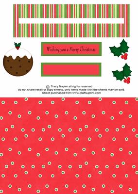 Christmas Pudding Slider Card
