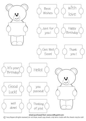 Sherbet Bear - Just to Say Digi Stamps