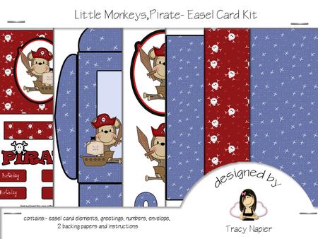 Little Monkey, Pirate Easel Card