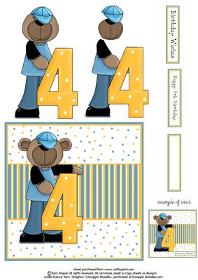Birthday Bear - Fourth Birthday