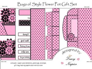 Bags of Style Flower Pot Easel Card and Gift Bag Set