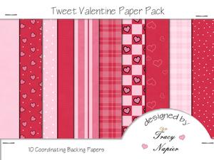Tweet Valentine Backing Papers