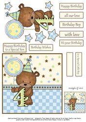 Birthday Bear Card - Fourth
