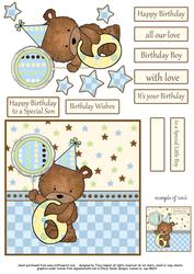 Birthday Bear Quick Card - Sixth