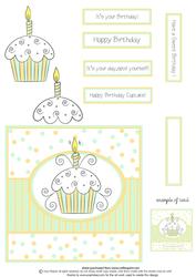 Swirly Cupcake Quick Card- Green