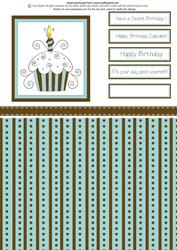 Swirly Cupcake Set-blue & Brown