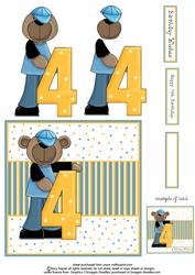 Birthday Bear - Fourth Birthday