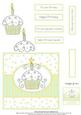 Swirly Cupcake Quick Card- Green