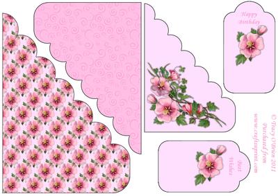 Pink Flower Pocket Tags