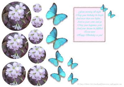 Blue Butterfly Trifold Toppers