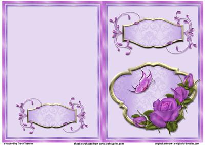 Pink and Purple Rose Card