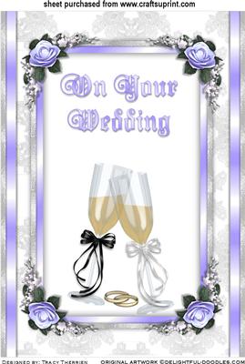 Wedding Day Champagne Glasses on Mauve