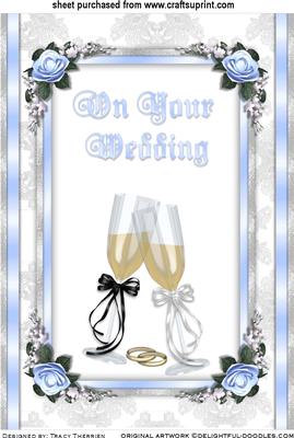 Wedding Day Champagne Glasses and Rings