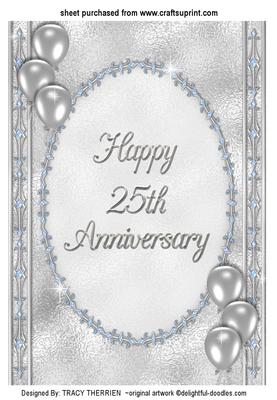Silver Filigree 25th Anniversary Topper